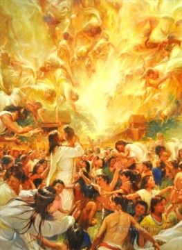 宗教的 Painting - 天使たちはカトリックキリスト教徒を奉仕する